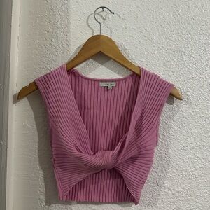 Love Tree Mauve Ribbed Crop Top